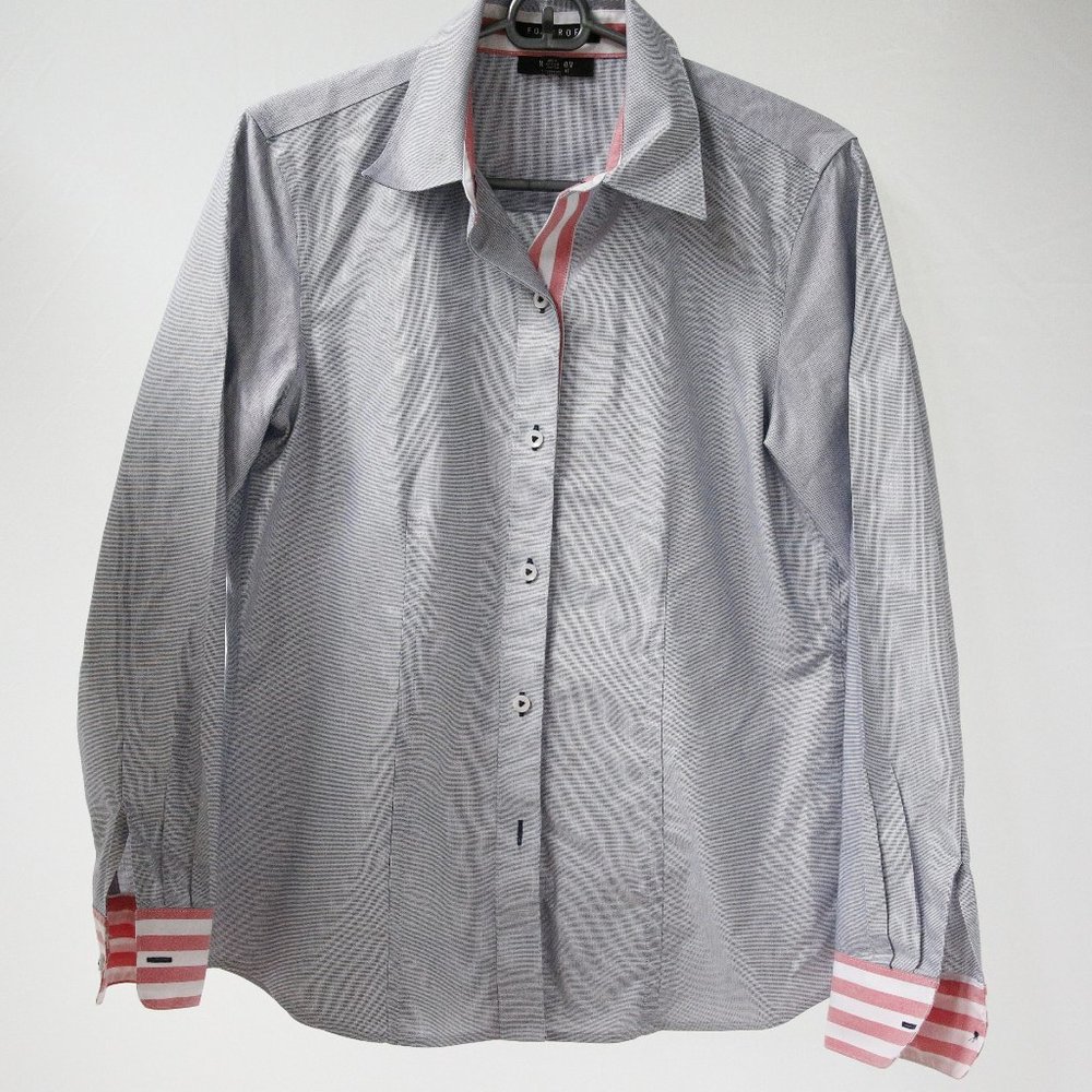 FOXCROFT Blue Non-Iron Button Down Shirt